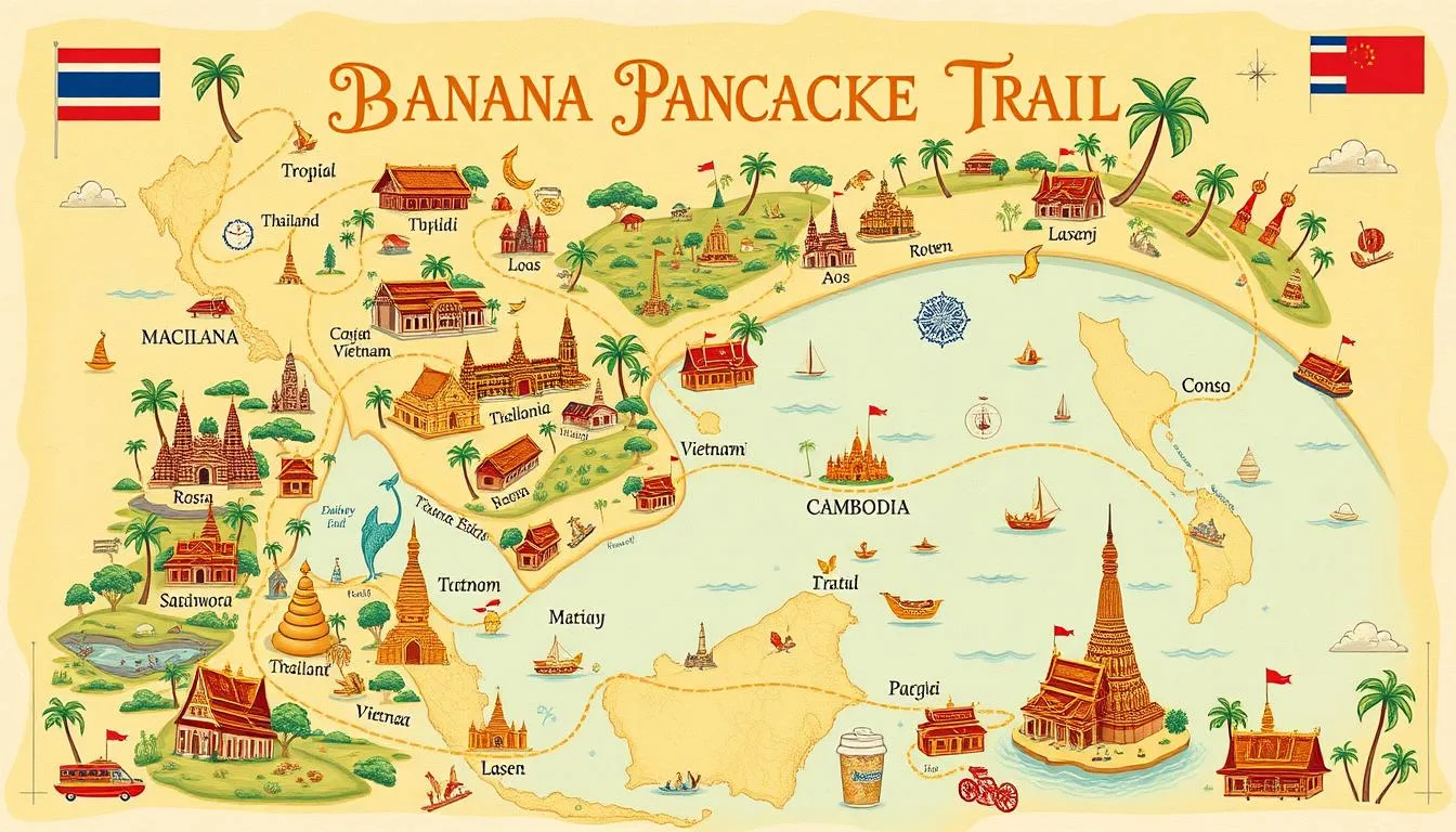 Banana Pancake Trail map Southeast Asia