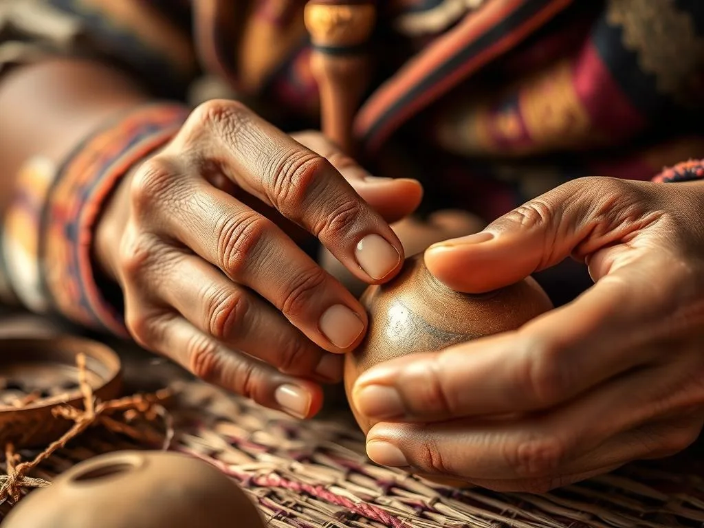 Close-up of local craftsperson creating traditional art, showing how to shoot travel photos like a pro by capturing cultural details Close-up of local craftsperson creating traditional art, showing how to shoot travel photos like a pro by capturing cultural details