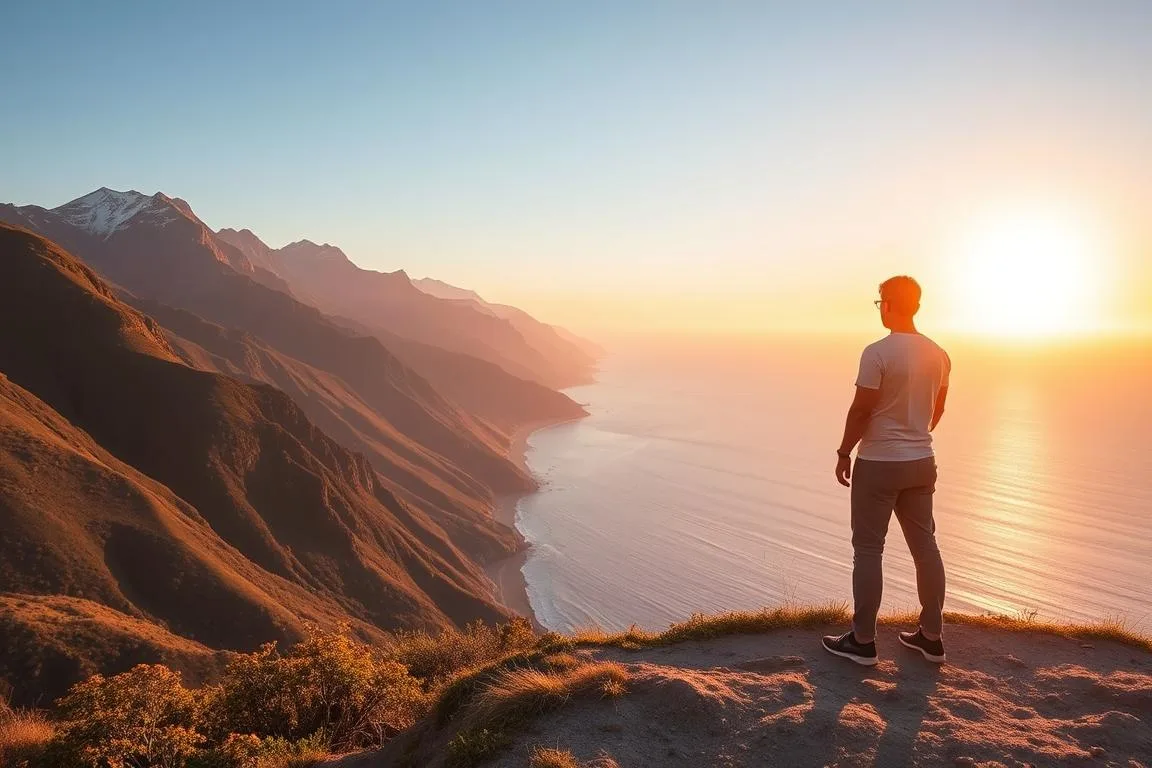 Travel photo demonstrating rule of thirds with a person looking at a landscape, showing how to shoot travel photos like a pro Travel photo demonstrating rule of thirds with a person looking at a landscape, showing how to shoot travel photos like a pro